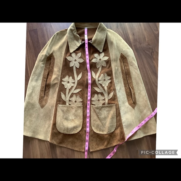 Vintage Suede Cape Woodstock Vibes 🌺 on Trend 🔥 - Picture 7 of 7